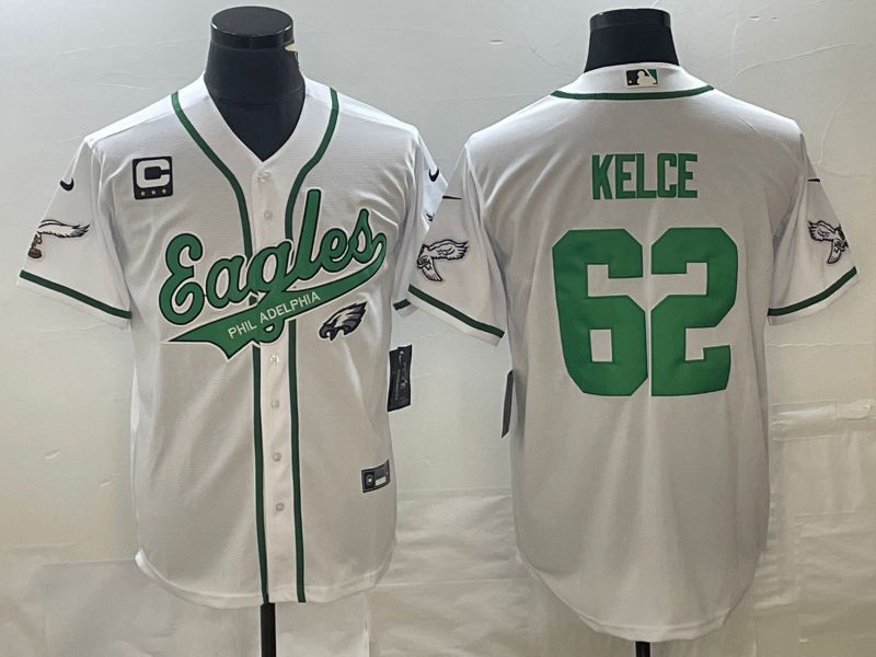 Men Philadelphia Eagles #62 Kelce White Co Branding Game NFL Jersey style 3->philadelphia eagles->NFL Jersey